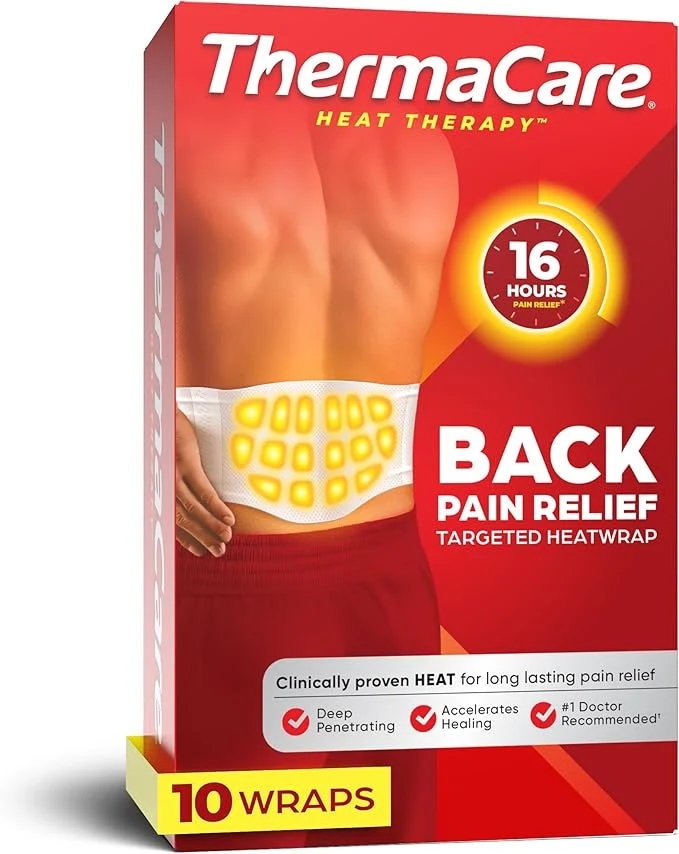 Natural ThermaCare Advanced Back Hip HeatWraps Long-Lasting Disposable Heat Therapy