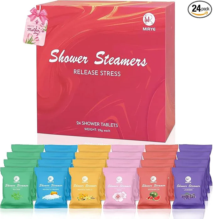 Solid Shower Steamers Aromatherapy 24-Pack Self Care Spa Gifts Lightweight