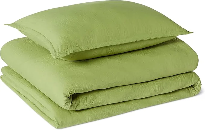 Original Design Amazon Basics Brushed Microfiber Comforter Set Extra Soft with Natural Texture 2-Piece Twin Twin XL Green Healthy