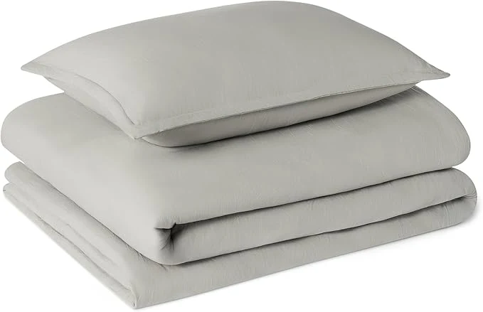 Innovative Amazon Basics Brushed Microfiber Comforter Set Extra Soft with Natural Texture 2-Piece Twin Twin XL Grey Original Design