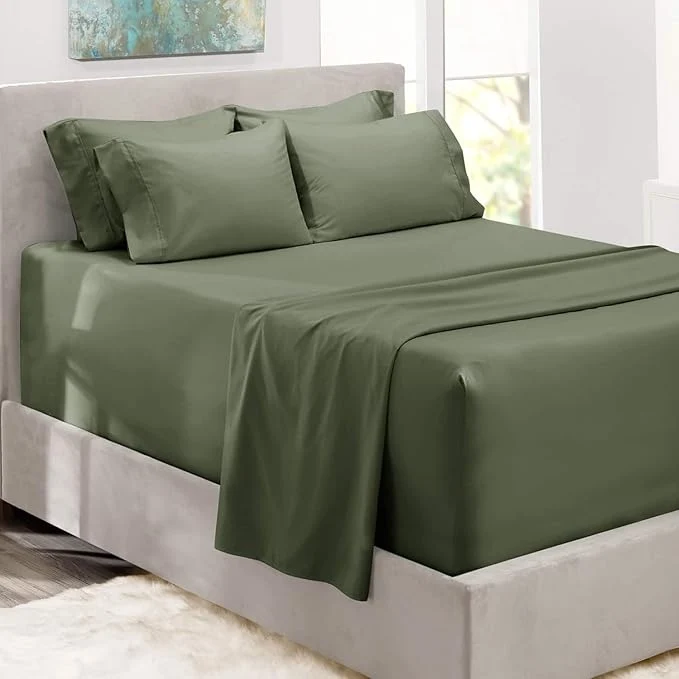 Sophisticated Hearth amp Harbor Bed Sheets Luxury Soft 6 Piece Bed Sheet Set Extra Deep Pocket Fitted Sheets Fits Mattress up to 21 quot Double Brushed Bedding Sheets amp Pillowcases Minimalist