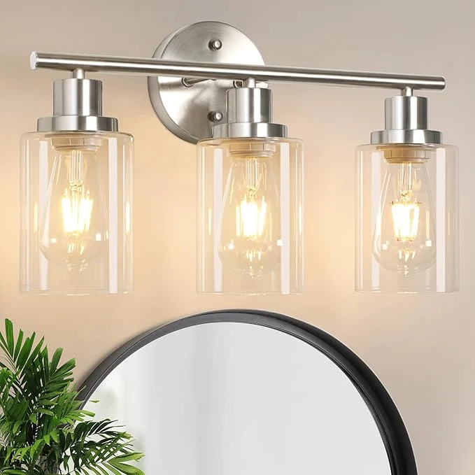 Clean Unicozin 3 Light Vanity Lights Brushed Nickel Wall Sconce Light Efficient