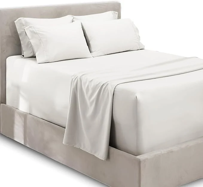 Fine Crafted Hearth amp Harbor Bed Linen Set - Twin Size - 4 Piece Sheets - White - Extra Deep Pocket Microfiber Optimized