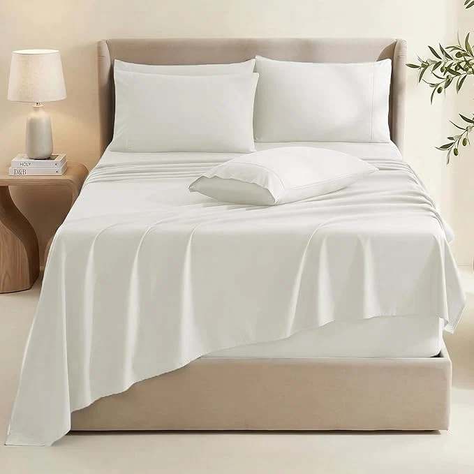 Safe Hearth amp Harbor Bed Sheets Luxury Soft 6 Piece Bed Sheet Set Extra Deep Pocket Fitted Sheets Fits Mattress up to 21 quot Double Brushed Bedding Sheets amp Pillowcases Advanced