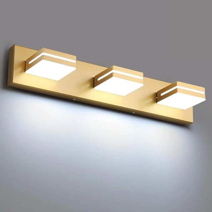 Innovative SineRise LED Modern Bathroom Vanity Light Fixtures Matte Gold Modern Acrylic Traditional