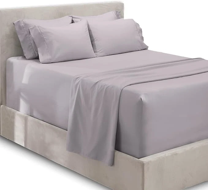 Natural Hearth amp Harbor Extra Deep Pocket Queen Sheets Sets - Fits Mattress 18-24 Inches Deep - Extra Deep Pocket Sheets - 6 Piece Queen Size - Light Lavender Premium