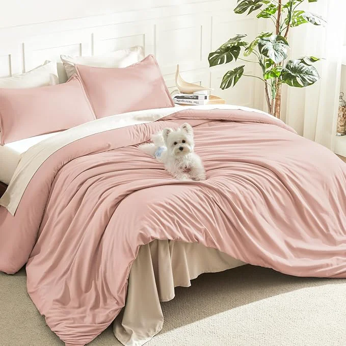 Sophisticated Litanika Comforters Twin XL Size Blush 2 Pieces Lightweight Solid Bedding Set amp Collections All Season Fluffy Bed Set 68x92 Inches Comforter amp 1 Pillowcase High-End