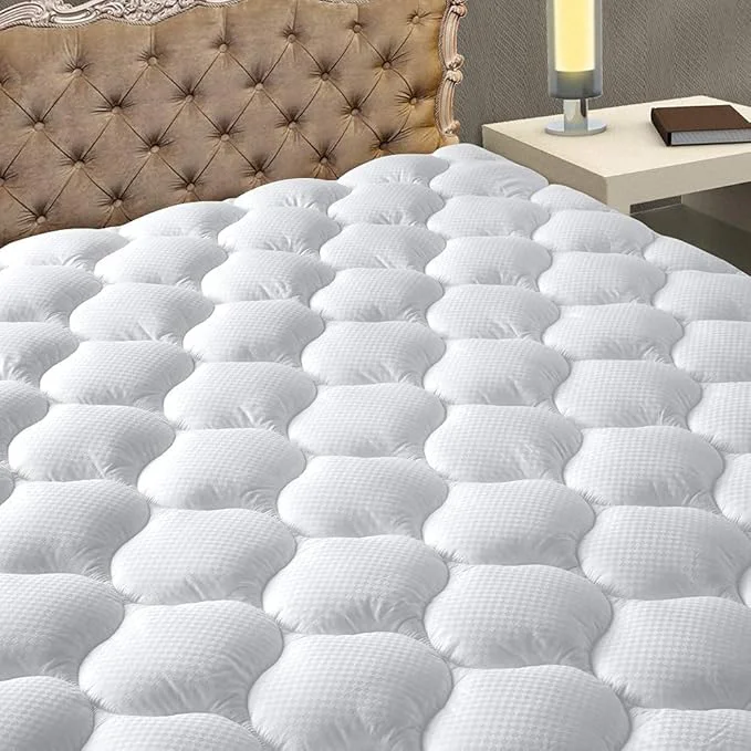 Original MATBEBY King Size Mattress Pad - Cooling Breathable Mattress Topper Quilted Fitted Mattress Protector Pillow Top Mattress Cover with 8-21 quot Deep Pocket Soft Machine Washable White 78x80 Inches Elite