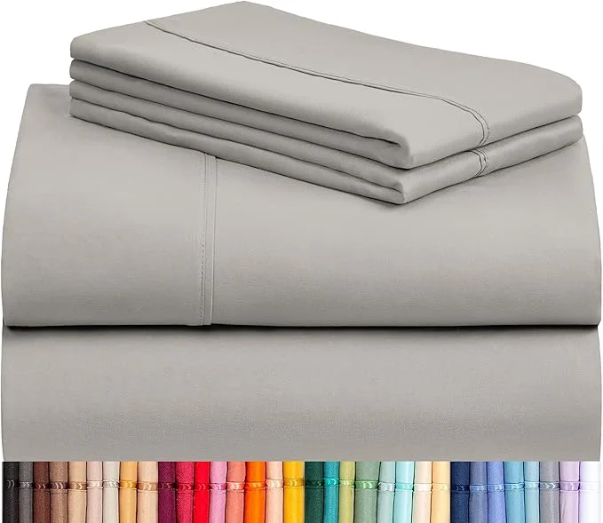 High-Performance LuxClub 4 PC King Sheet Set Breathable Luxury Bed Sheets Deep Pockets 18 quot Wrinkle Cooling Bed Sheets Machine Washable Hotel Bedding Silky Soft - Light Taupe King Fast