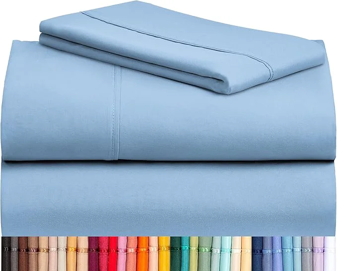 First-Class LuxClub Twin XL Sheets - Soft Twin Bed Sheets for Boys and Girls 3 PC Deep Pockets 18 quot Eco Friendly Wrinkle Kids Fitted Sheets Machine Washable Hotel Bedding Silky Soft - Sky Twin XL Reusable