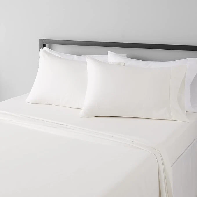 Artisan Basics Breathable Ultra-Soft Wrinkle- Machine Washable Microfiber 4 Piece Bed Sheet Set with 14-Inch Deep Pockets King Cream Solid Durable
