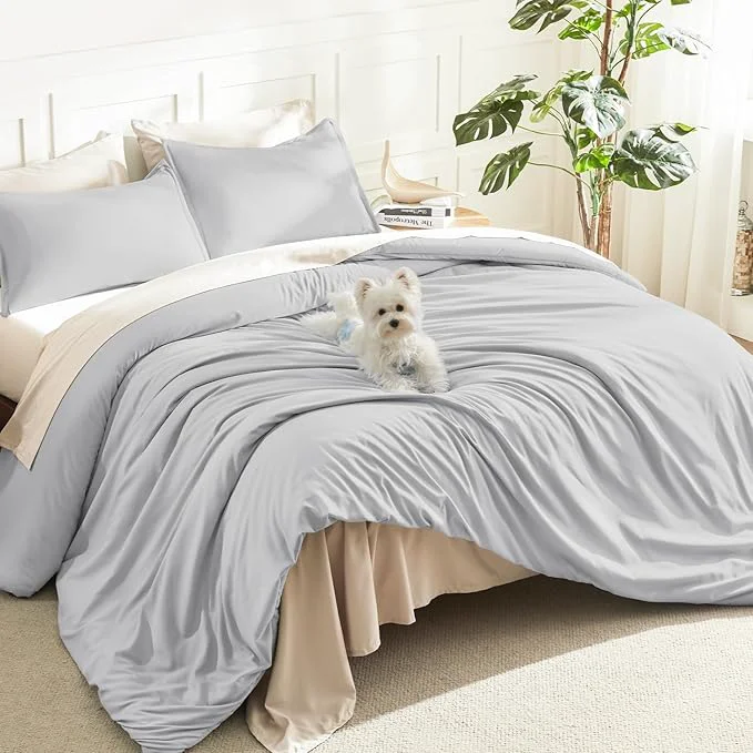 Next-Generation Litanika Light Grey Comforter King Size 3 Pieces Lightweight Solid Bedding Comforter Set All Season Fluffy Bed Set 104x90In Comforter amp 2 Pillowcases Green