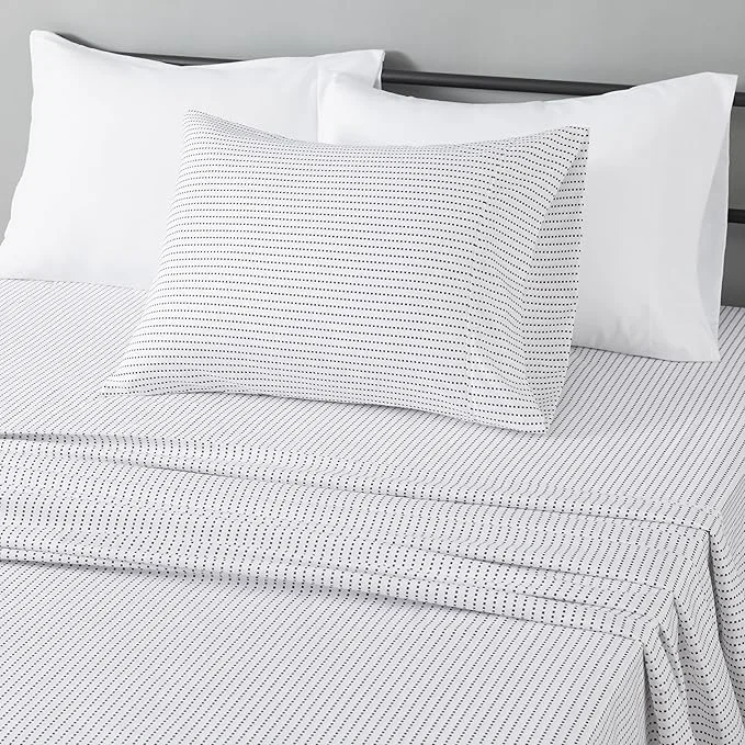 Sustainable Amazon Basics Lightweight Microfiber 3-Piece Bed Sheet Set Twin XL Plum Printed Pure