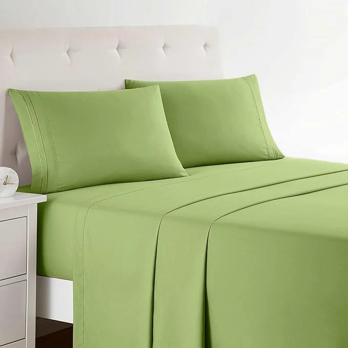 Elegant Clara Clark Bed Sheets Premier 1800 Series 4 Piece Bed Sheet Set Deep Pocket Wrinkle Fade Stain Resistant Luxury Soft Bedding Sheets amp Pillowcases Twin-XL Garden Green Official
