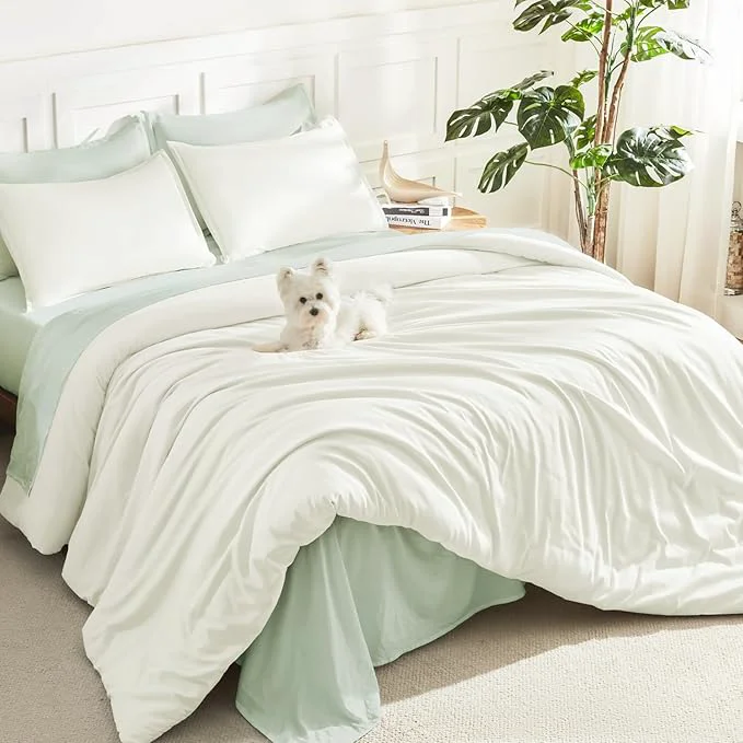 Soft Litanika Ivory Comforter Set Twin Twin XL Size 2 Pieces Lightweight Solid Bedding Comforter Set All Season Fluffy Bed Set 66x90In Comforter amp 1 Pillowcase Superior