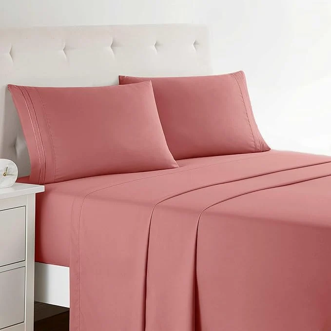 Specialty Clara Clark Bed Sheets Premier 1800 Series Bed Sheet Set Deep Pocket Wrinkle Fade Stain Resistant Luxury Soft Bedding Sheets amp Pillowcases Queen Pink Clay Innovative