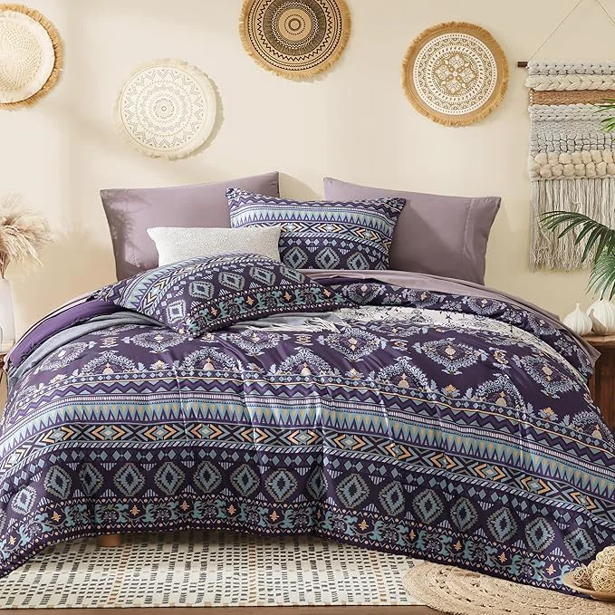 Superior Geniospin Full Comforter Set - 7 Pieces Bed in a Bag Comfortable Western Bedding Sets for All Seasons Lightweight Soft Boho Comforter Bed Set with Sheets Pillowcases amp Shams Consistent