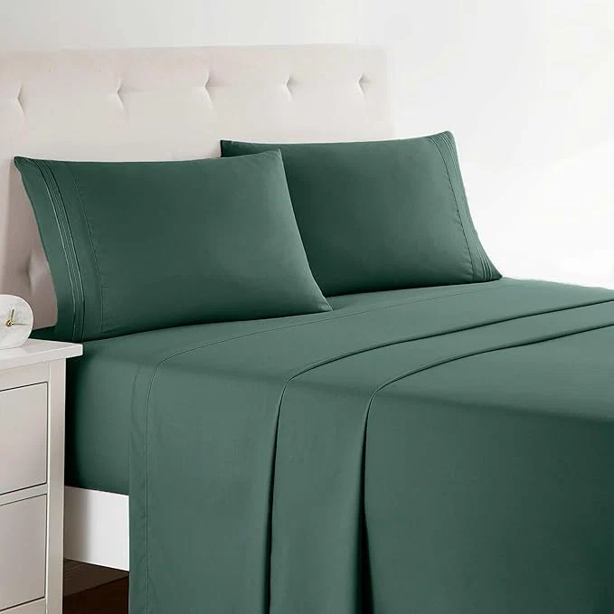 Fine Clara Clark Bed Sheets Premier 1800 Series Bed Sheet Set Deep Pocket Wrinkle Fade Stain Resistant Luxury Soft Bedding Sheets amp Pillowcases King Forest Green Unique
