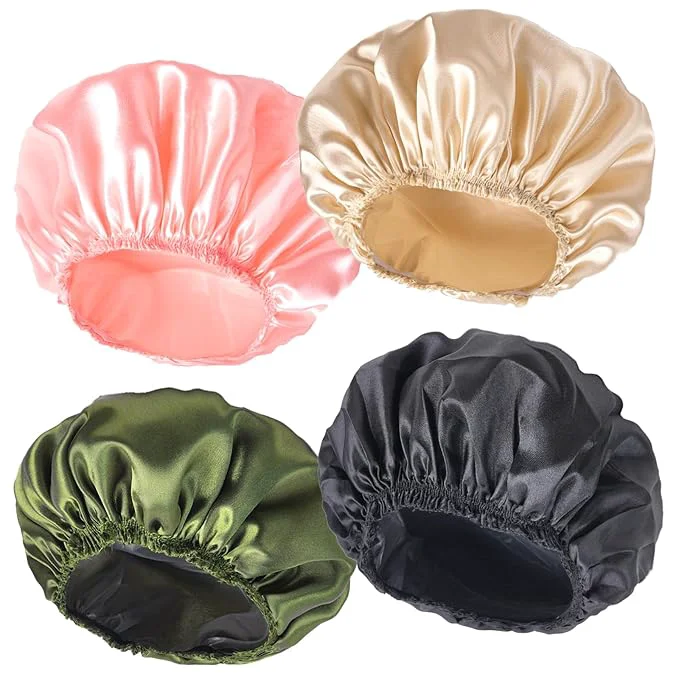 Sustainable Shower Caps for Women Double Layers Shower Cap Reusable Waterproof Bathing Healthy