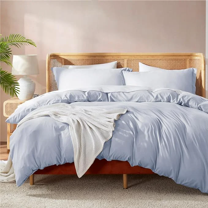 Trendy Nestl Twin Duvet Cover Set - Soft Double Brushed Ice Blue Duvet Cover Twin Twin XL 2 Piece with Button Closure 1 Duvet Cover 68x90 inches and 1 Pillow Sham High-Grade