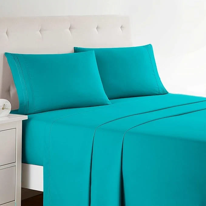 Verified Clara Clark Full XL Bed Sheet Set - Wrinkle Fade Stain Resistant Deep Pocket Sheets - Luxury Soft Bedding Sheets amp Pillowcases Full XL Teal Original