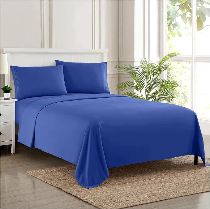 Efficient California King Sheet Sets - Breathable Luxury Sheets with Full Elastic amp Secure Corner Straps Built In - 1800 Supreme Collection Deep Pocket Bedding Set Sheet Set California King Royal Blue Crafted
