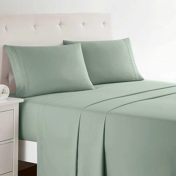 Environmentally Friendly Clara Clark Bed Sheets Premier 1800 Series Bed Sheet Set Deep Pocket Wrinkle Fade Stain Resistant Luxury Soft Bedding Sheets amp Pillowcases Twin Ice Green Comfortable
