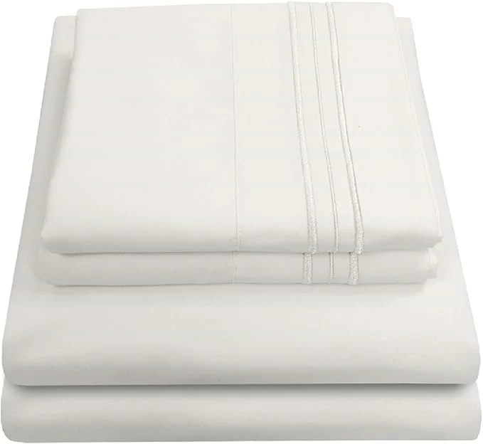 Superior Full Size Sheet Sets - Breathable Luxury Sheets with Full Elastic amp Secure Corner Straps Built In - 1800 Supreme Collection Extra Soft Deep Pocket Bedding Set Sheet Set Full Ivory Practical