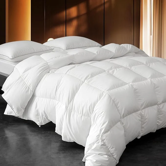Smooth Down Fibers Comforter Twin Size Luxurious All Seasons Hotel Collection Duvet Insert 54 Oz High Bulkiness Medium Warmth Fluffy amp Breathable for Bedroom Guestroom Hotel White 68x90 Fine Crafted