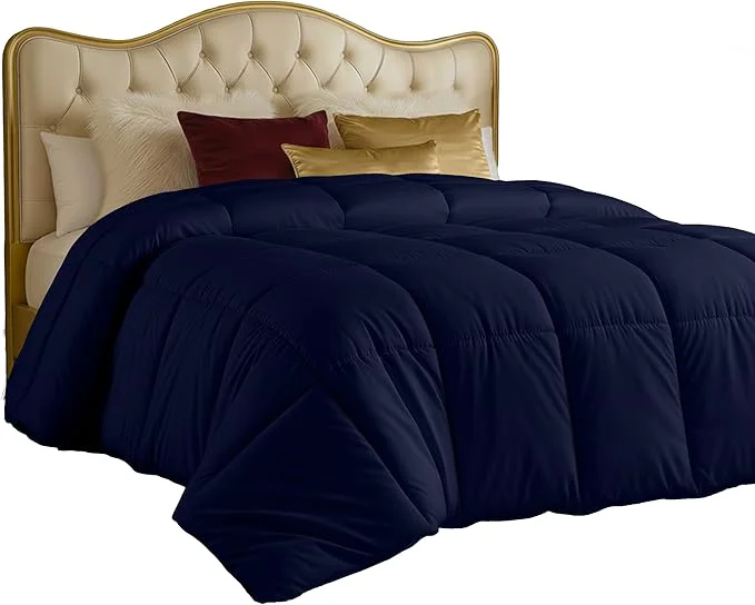Easy-to-Use Utopia Bedding Comforters Twin Size All Season Duvet Insert Down Box Stitched Bed Comforter with Corner Tabs Machine Washable Navy Top-Quality