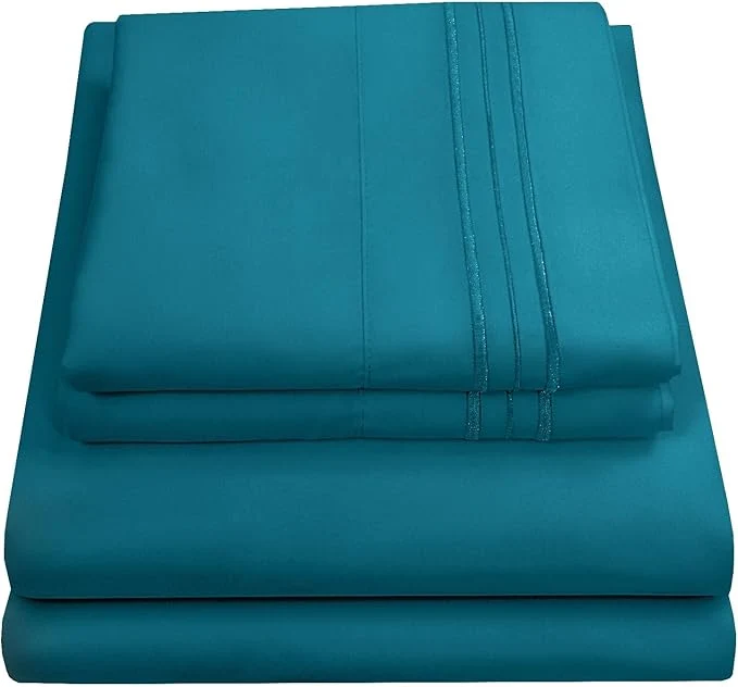Trendy RV Queen Bed Sheets - Breathable Luxury Sheets with Full Elastic amp Secure Corner Straps Built In - 1800 Supreme Collection Extra Soft Deep Pocket Bedding Set Sheet Set RV Short Queen Teal Versatile