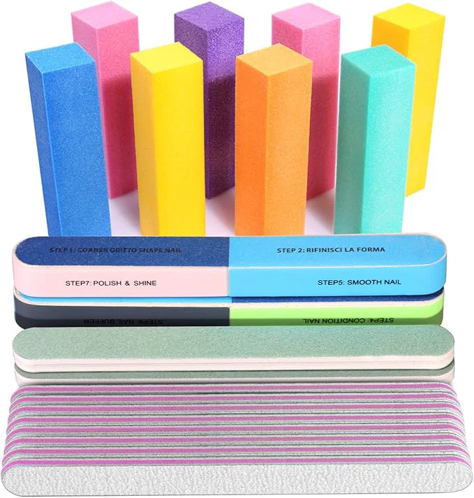 Premium FANDAMEI Nail File and Buffer Professional Manicure Tools Kit. 8PCS Comfortable