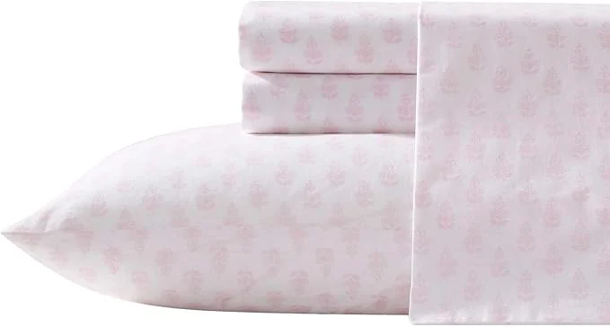 Expertly Made Laura Ashley - Queen Sheets Lightweight amp Breathable Cotton Percale Bedding Set with Matching Sham s Oeko-Tex Francesca Pink Queen Refined