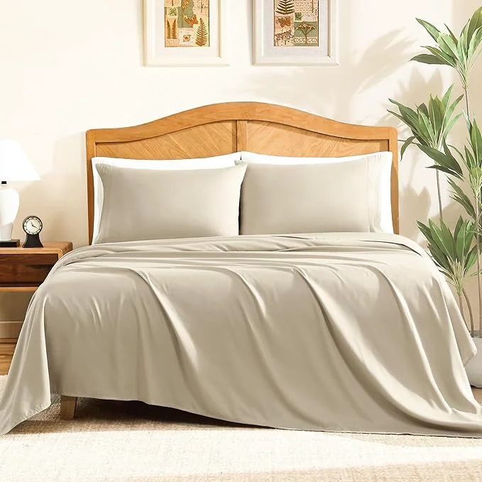 Dependable ClevaHome Sheet Set Twin Size 3-Piece Bedding Lightweight amp Super Soft Easy Care Microfiber– Shrinkage amp Fade Resistant Bedding Set with 14 39 39 Deep Pockets Sandy Beige Modern