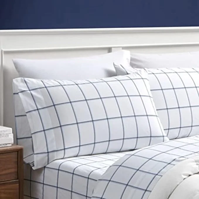 Fast Nautica - Twin XL Sheets Cotton Percale Bedding Set Crisp amp Cool Fully Elasticized I Dorm Essentials Plot Blue Twin XL Versatile