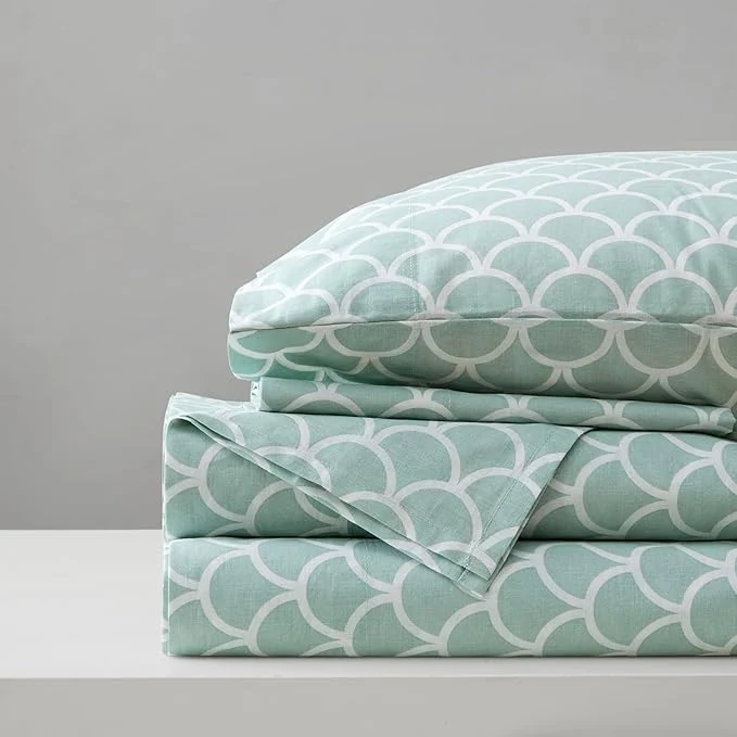 Elite Comfort Spaces Cotton Sheet Set Breathable Lightweight Soft with 12 quot Elastic Pocket Fits up to 14 quot Mattress All Season Cozy Bedding Matching Pillow Case Twin Scales 3 Piece Trusted