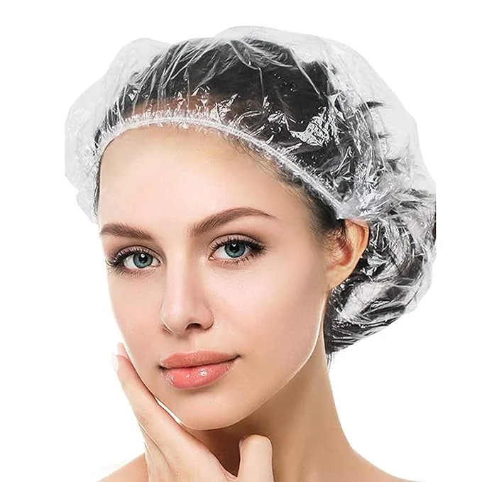 Versatile YIZIJIZI 100PCS Disposable Shower Caps Large Thick Clear Waterproof Shower Cap Easy-to-Use