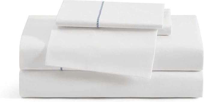 Functional Tommy Bahama - King Sheet Set Crisp amp Cool Cotton Percale Bed Sheets Deep Pockets Bedding with Matching Fitted Sheet amp Pillowcases Boardwalk Blue High-Quality