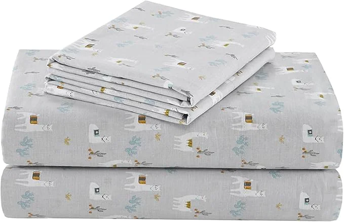 Original Comfort Spaces Cotton Sheet Set Breathable Lightweight Soft with 14 quot Elastic Pocket Fits up to 16 quot Mattress All Season Cozy Bedding Matching Pillow Case King Lama Multi 4 Piece Detailed