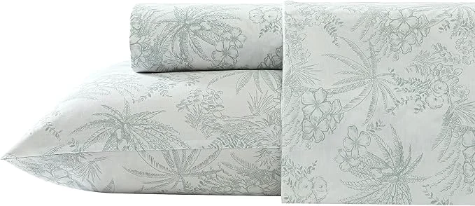 Minimalist Tommy Bahama - King Sheets Cotton Percale Bedding Set Crisp amp Cool Stylish Bedding Set Pen and Ink Palm Green King Pure