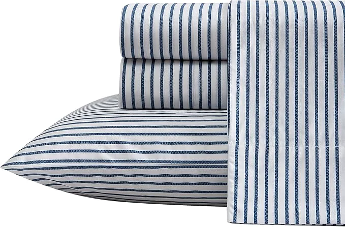 Practical Nautica - Queen Size Sheet Set Crisp amp Tailored Cooling Sheets with a Smooth Cotton Percale Lightweight Feel - Bed Sheets with Matching Pillowcases amp Fitted Sheet Michael Plaid Grey Sophisticated