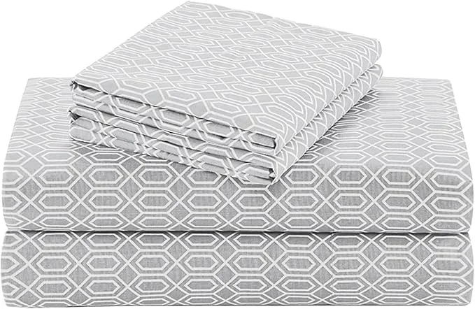 Premium Material Comfort Spaces Cotton Sheet Set Breathable Lightweight Soft with 12 quot Elastic Pocket Fits up to 14 quot Mattress All Season Cozy Bedding Matching Pillow Case Twin Diamond Taupe 3 Piece World-Class