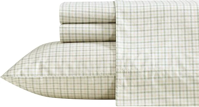 Lightweight Nautica - King Size Sheets Set Crisp amp Tailored Coastal Bedding with a Smooth Cotton Percale Bed Sheets with Matching Pillowcases amp Fitted Sheet Calm Seas Gingham Green Innovative