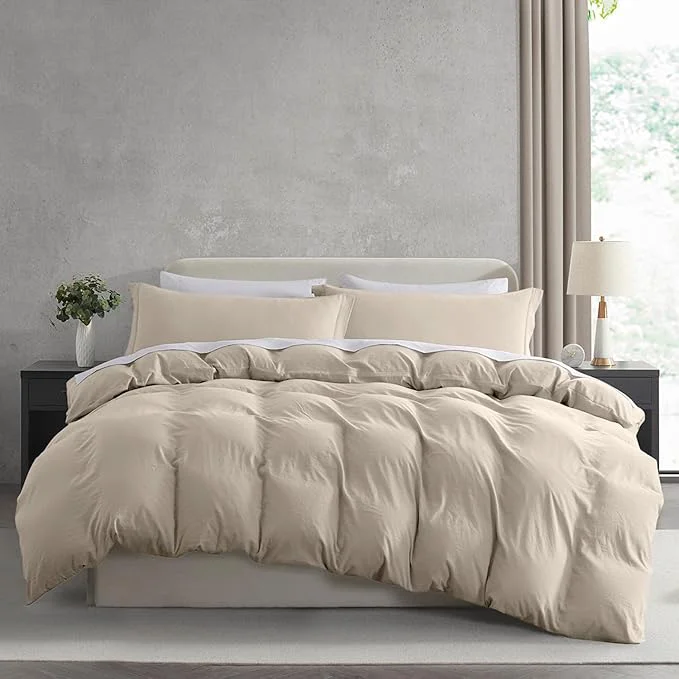 Fashionable Nestl Twin Duvet Cover Set - Soft Prewashed Linen Duvet Cover Twin Twin XL 2 Piece with Zipper Closure 1 Duvet Cover 68x90 inches and 1 Pillow Sham Innovative