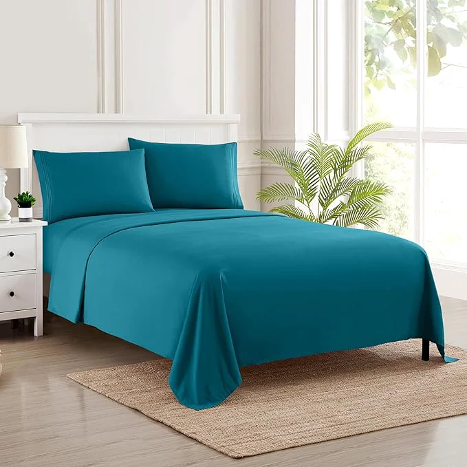 Comfortable California King Sheet Sets - Breathable Luxury Sheets with Full Elastic amp Secure Corner Straps Built In - 1800 Supreme Collection Deep Pocket Bedding Sheet Set EXTRA DEEP pocket - Cal King Teal Next-Generation