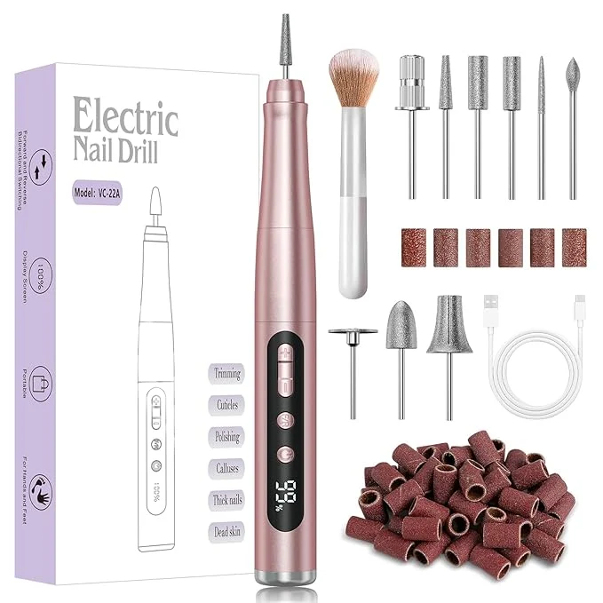 Eco-Friendly Cordless Nail Drill 35000RPM Portable Electric Nail File Efficient