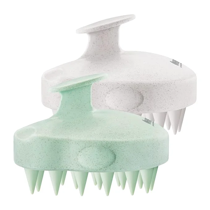 Pure HEETA Scalp Massager 2 Pack for Hair Growth Soft Silicone Bristles to Remove World-Class
