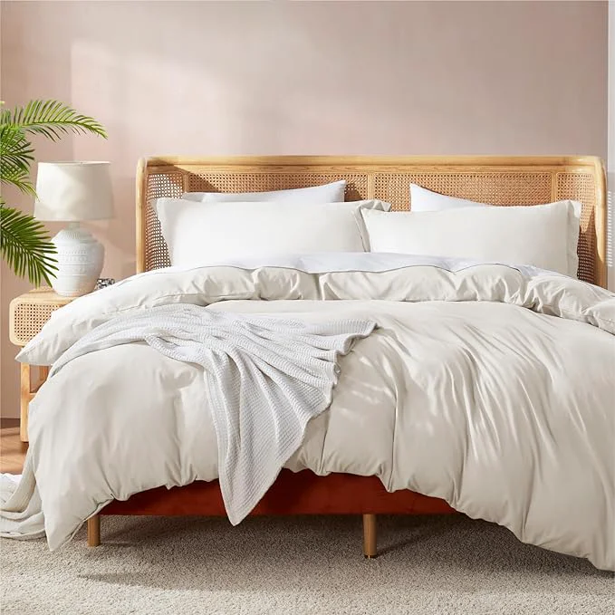 Genuine Nestl Off White Duvet Cover Full Size - Soft Double Brushed Full Size Duvet Cover Set 3 Piece with Button Closure 1 Duvet Cover 80x90 inches and 2 Pillow Shams Smooth