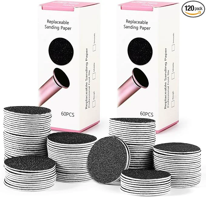 Contemporary Replaceable Sandpaper for Electric Foot File 120 Pcs 2 Box Feet Grinder for Reliable