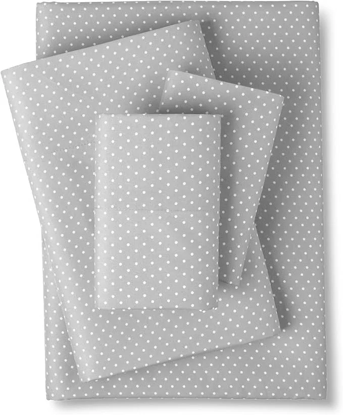 Official King Size Sheets - Breathable Luxury Bed Sheets with Full Elastic amp Secure Corner Straps Built In - 1800 Supreme Collection Extra Soft Deep Pocket Bedding Set Sheet Set King Dot Gray Fast